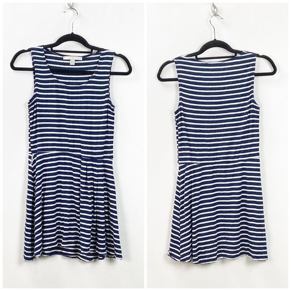 Boston Proper Medium Womens Blue White Striped Sleeveless Dress - Picture 1 of 4